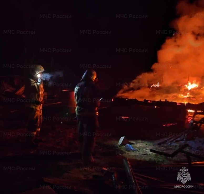 Пожар в Мещовском районе, с. Рудники, ул. Зарецкая